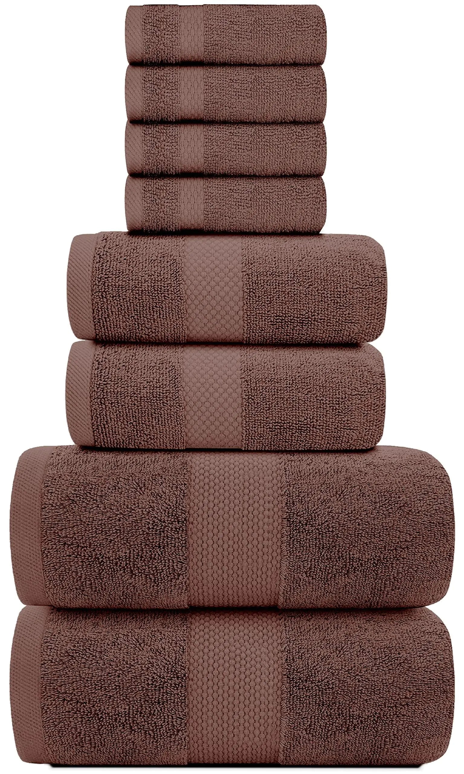 Luxury Brown Bath Towel 8 Piece Set