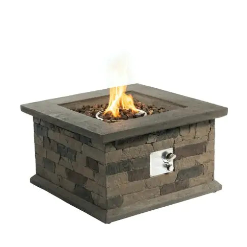 Outdoor Propane Fire Pit Table 28-inch Imitation