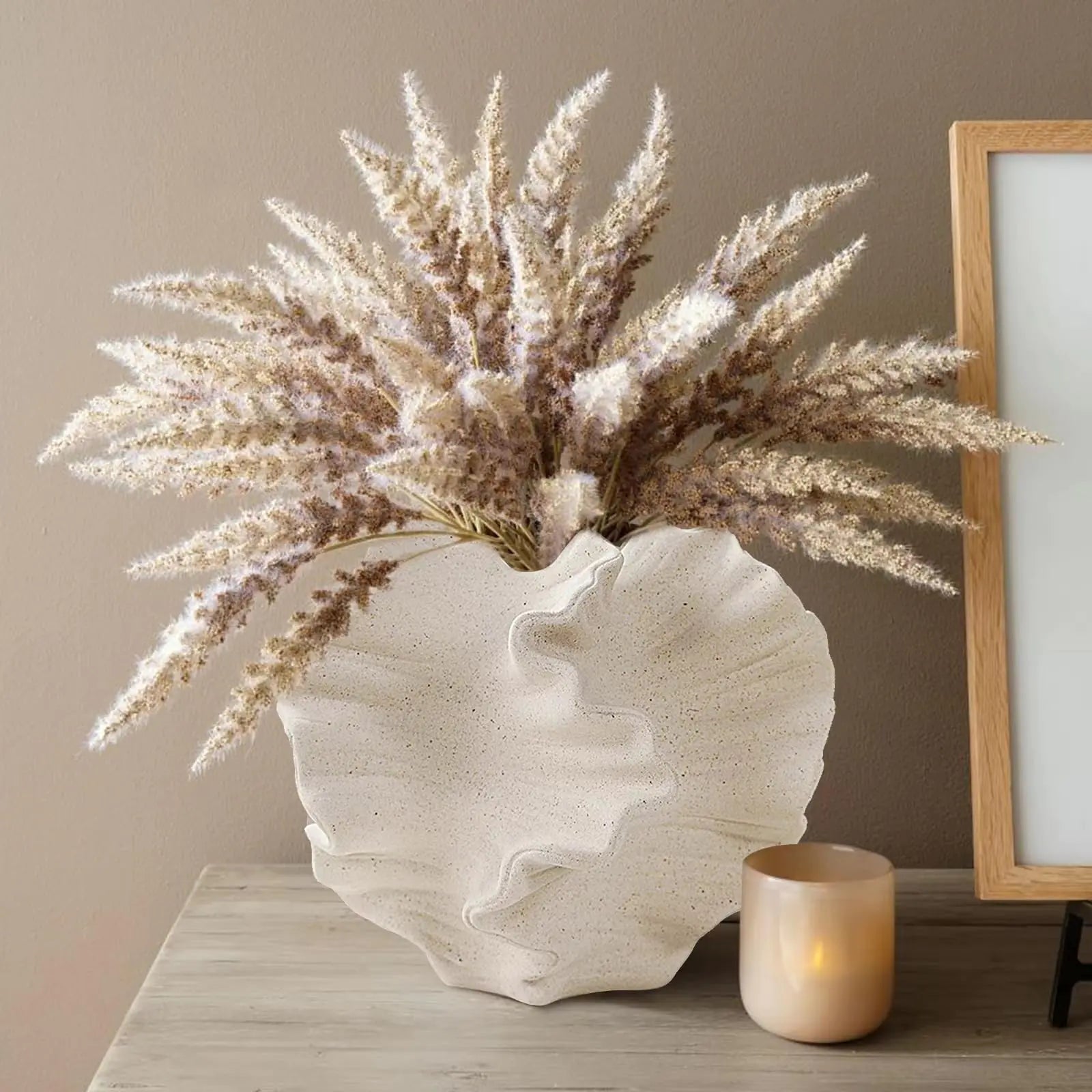 Cream Color Ceramic Vase for Modern Home Decor