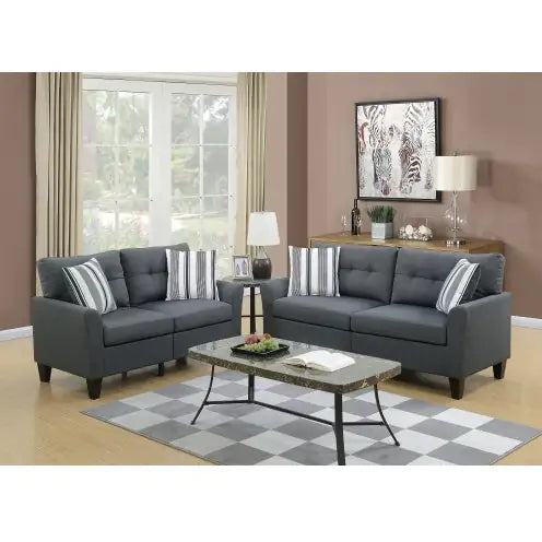 2pc Sofa And Loveseat Set, Solid Pine