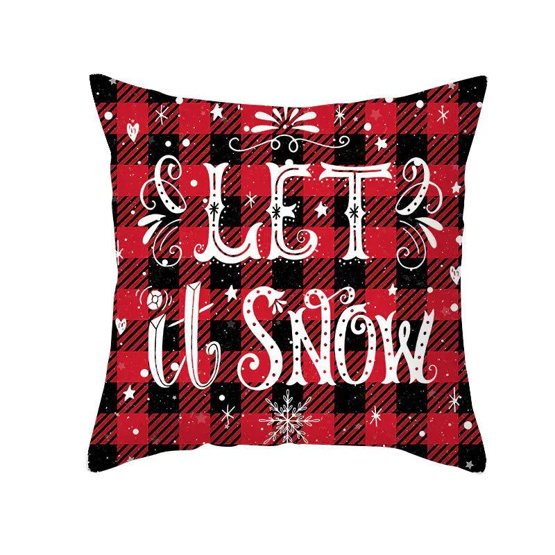 Holiday Plaid Peachskin Pillow Cover