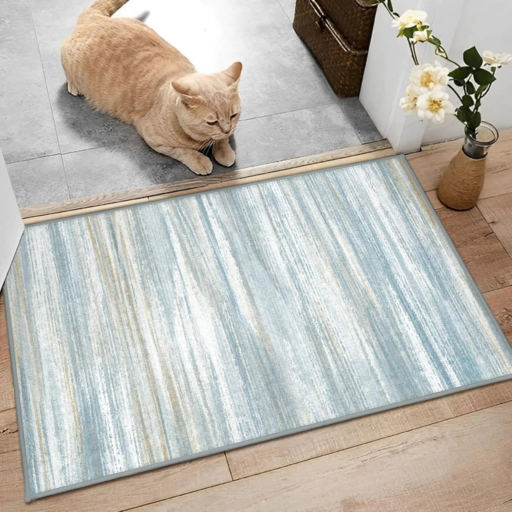 Nafall 2x3 Small Entryway Rug-Blue Modern Abstract