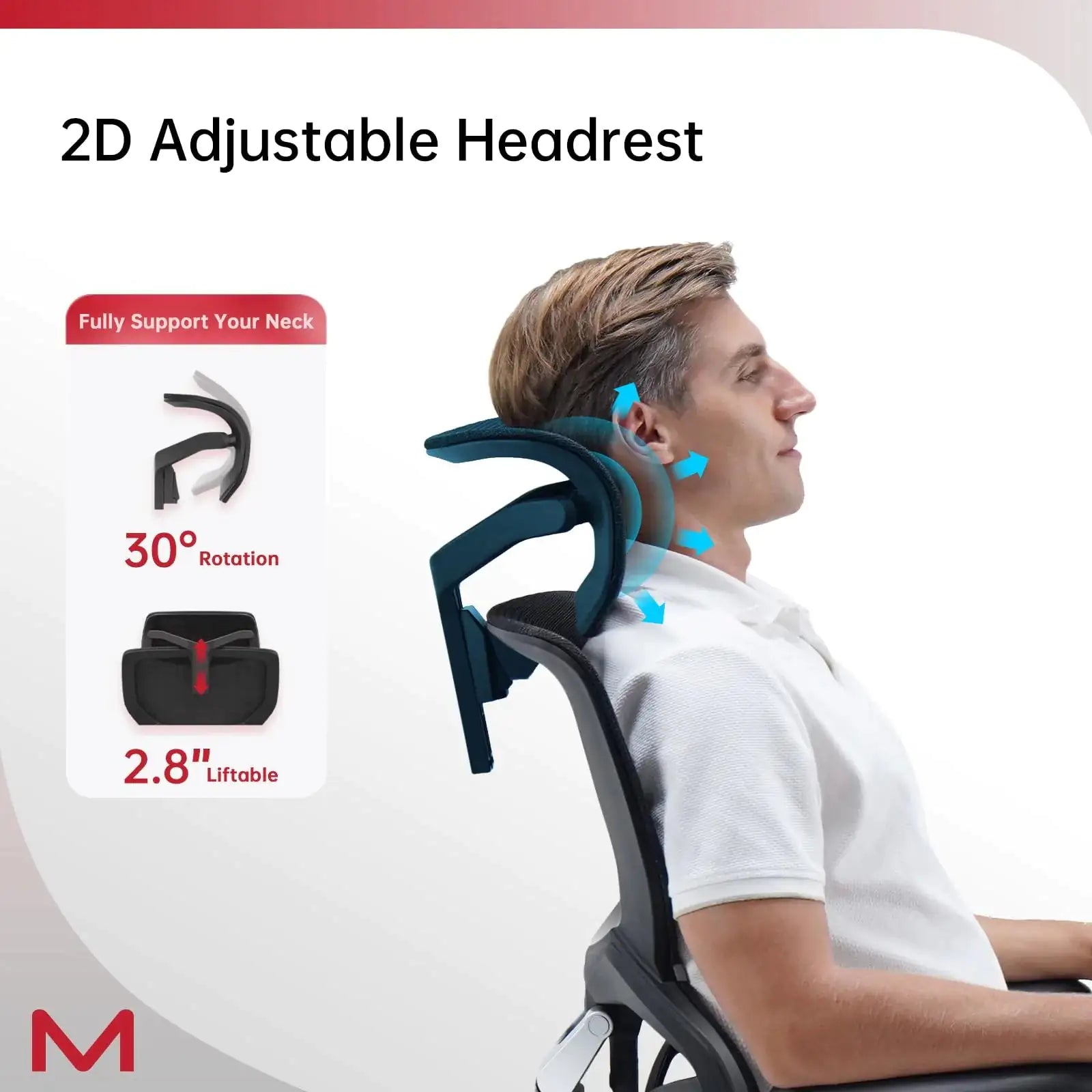 Ergonomic Office Chair With Footrest, Tilt Mesh Computer Chair