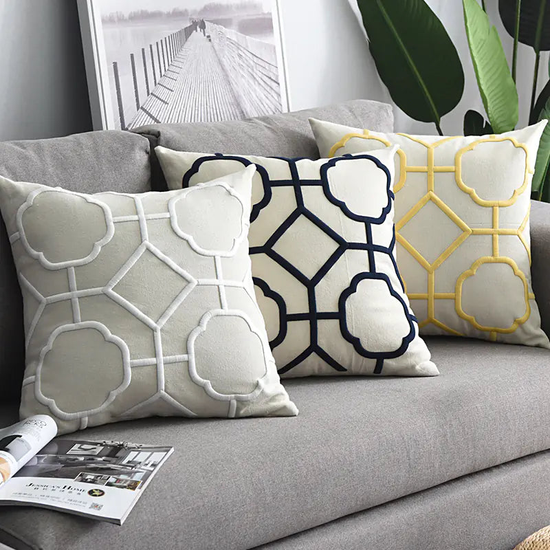 Chic Geometric Linen Pillow Cover