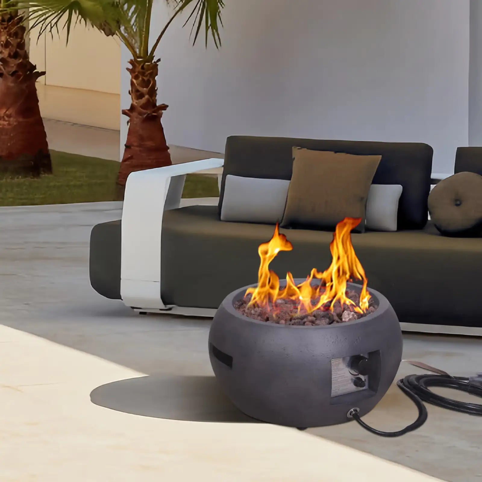 Dark Concrete Propane Fire Pit