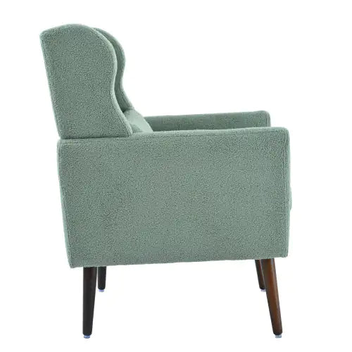 Modern Upholstered Chairs, Teddy Fabric Light Green