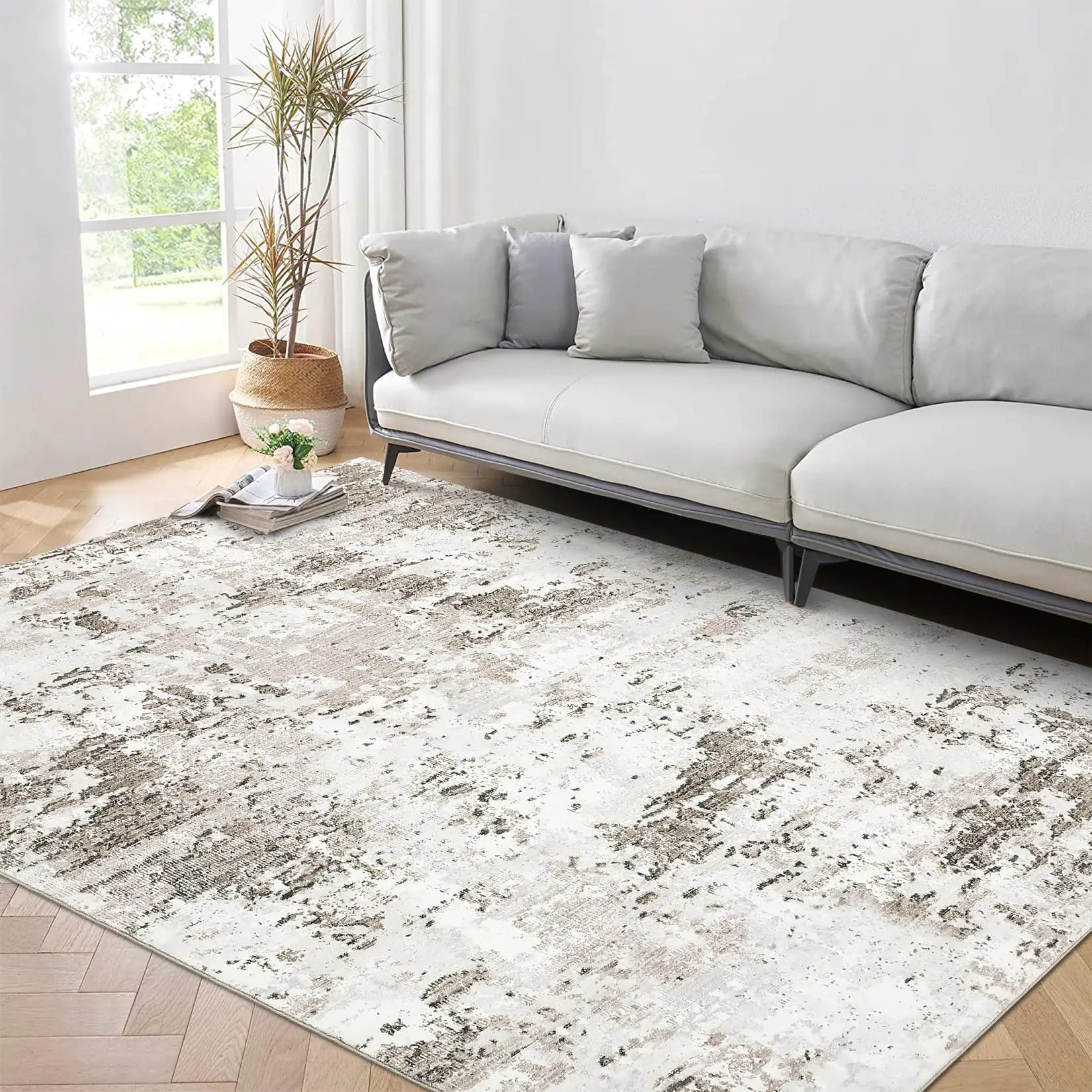 ROYHOME Area Rug 4x6 Washable Rug