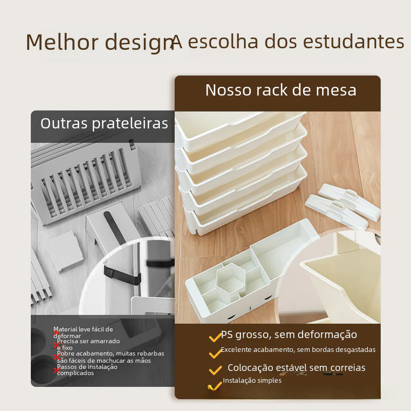 Mobile Plastic Desk Edge Bookshelf and Organizer