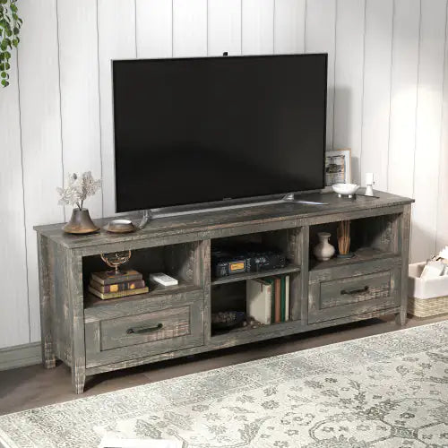 70 Inch Length TV Stand, With 2 Drawers