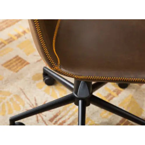 Cesena Antique Brown Faux Leather Swivel Chair