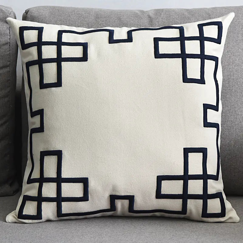Chic Geometric Linen Pillow Cover