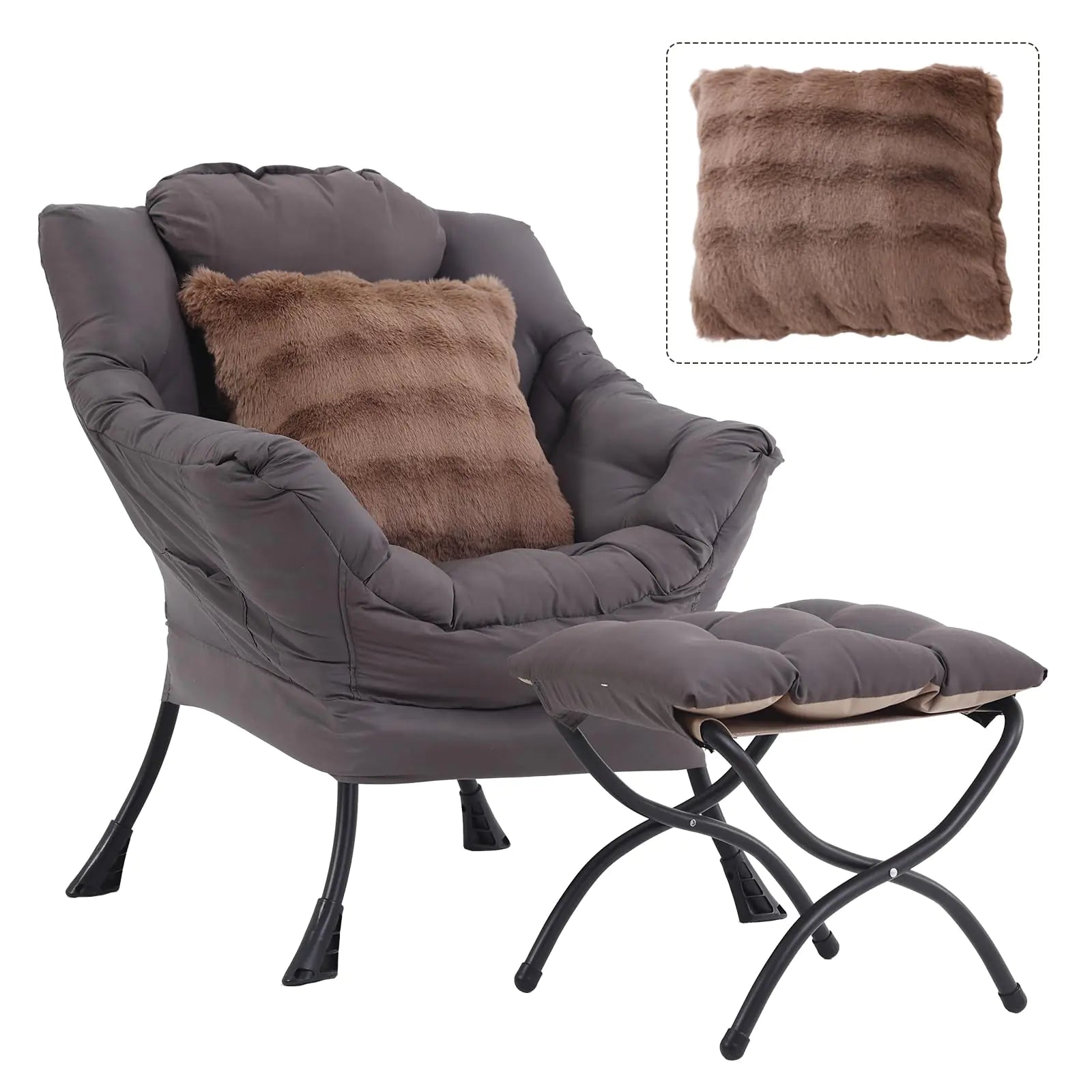 HomEastlly Large Lazy Chair with Ottoman