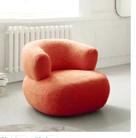 Minimalist Creative Casual White Lambswool Sofa Chair