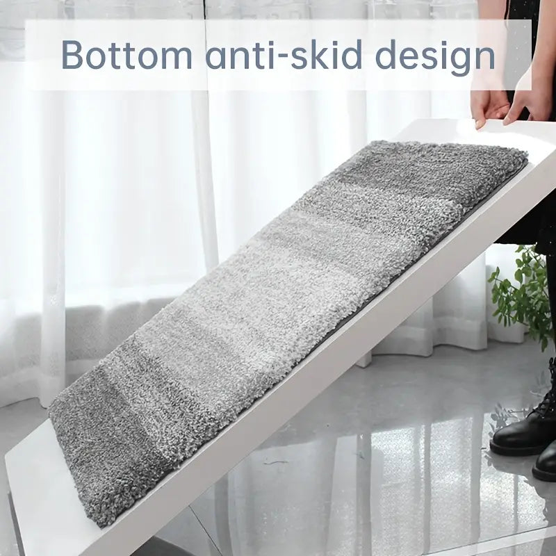 Luxury Microfiber Bath Rug Mat - Soft, Non-Slip, Grey