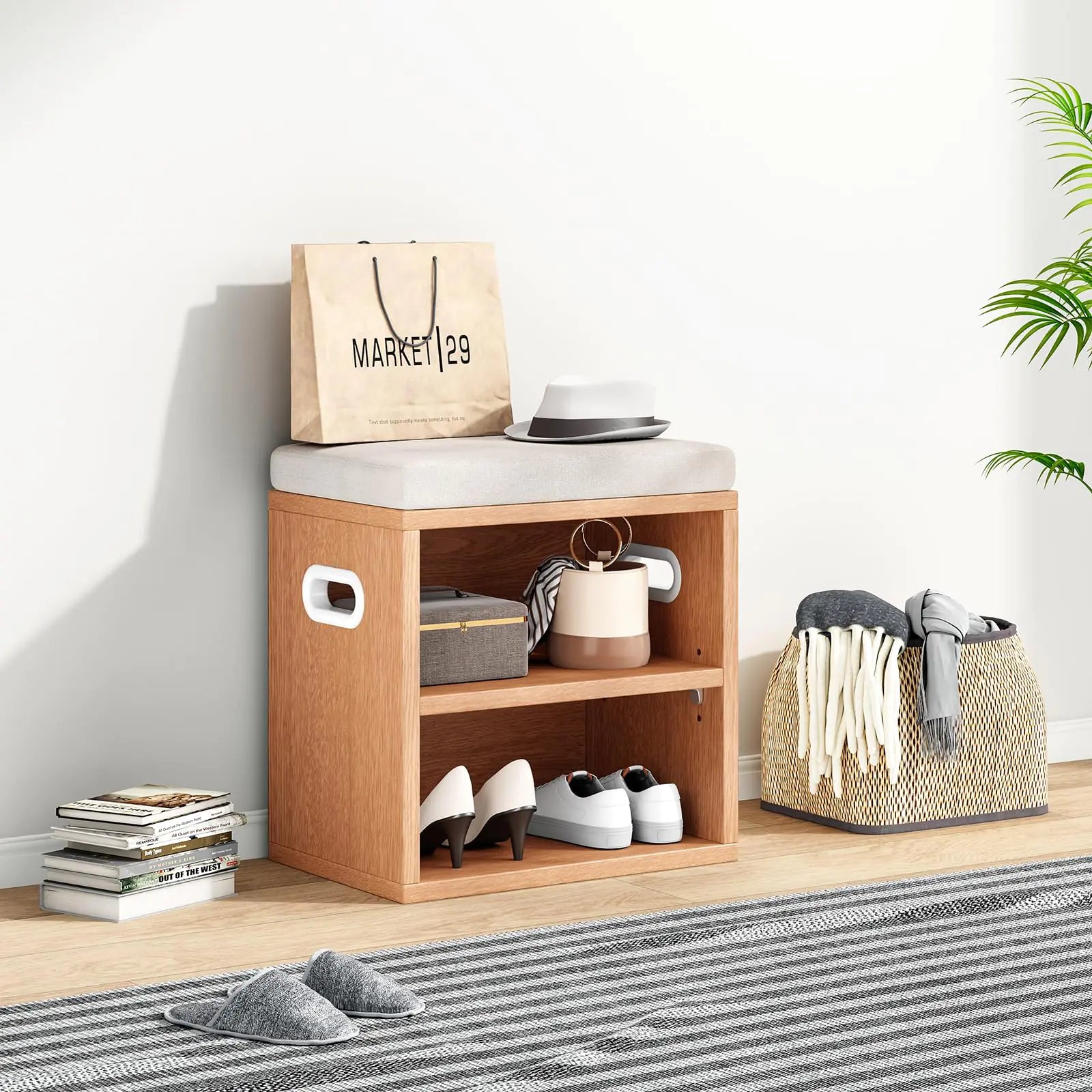 Small Shoe Bench for Entryway Shoe Bench