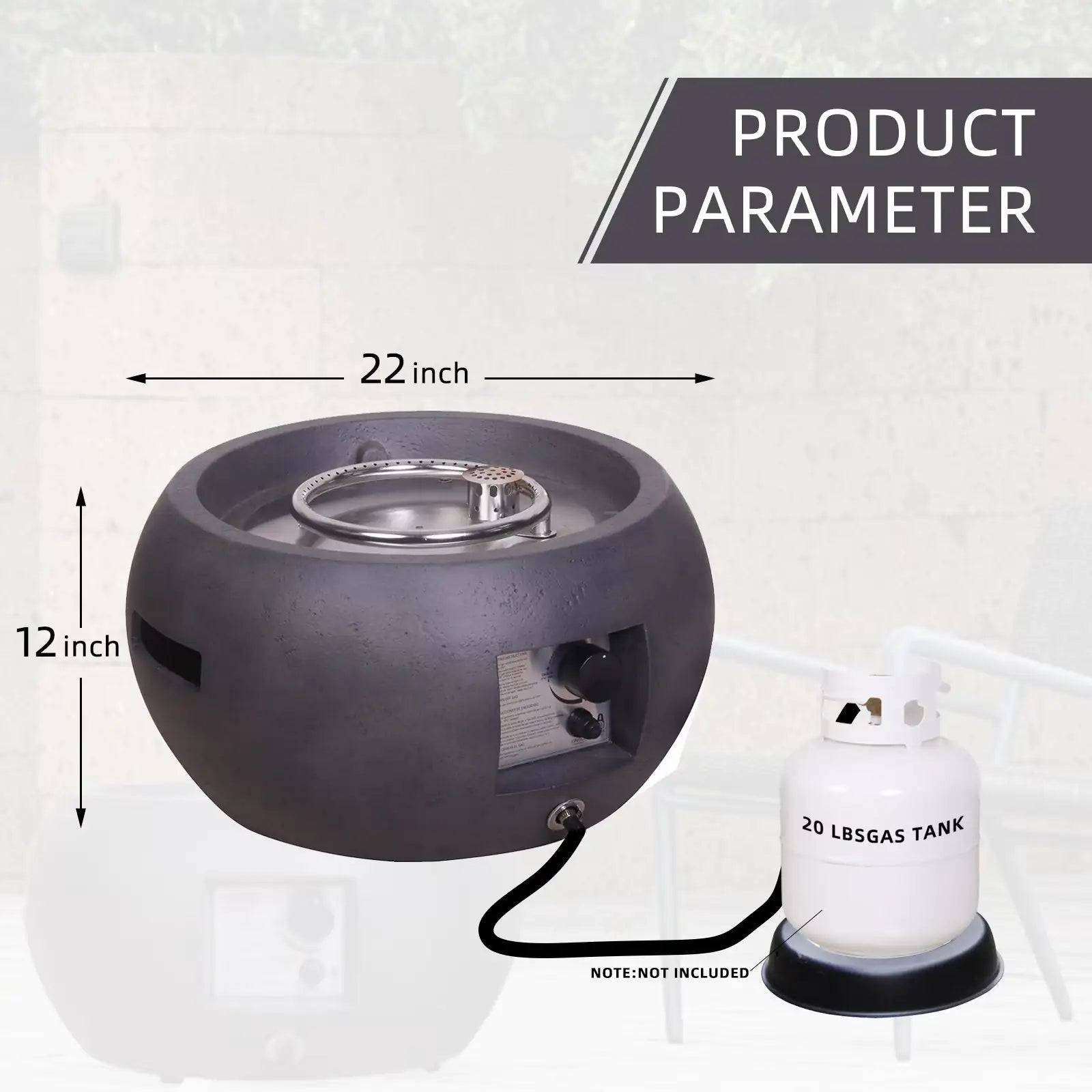 Dark Concrete Propane Fire Pit