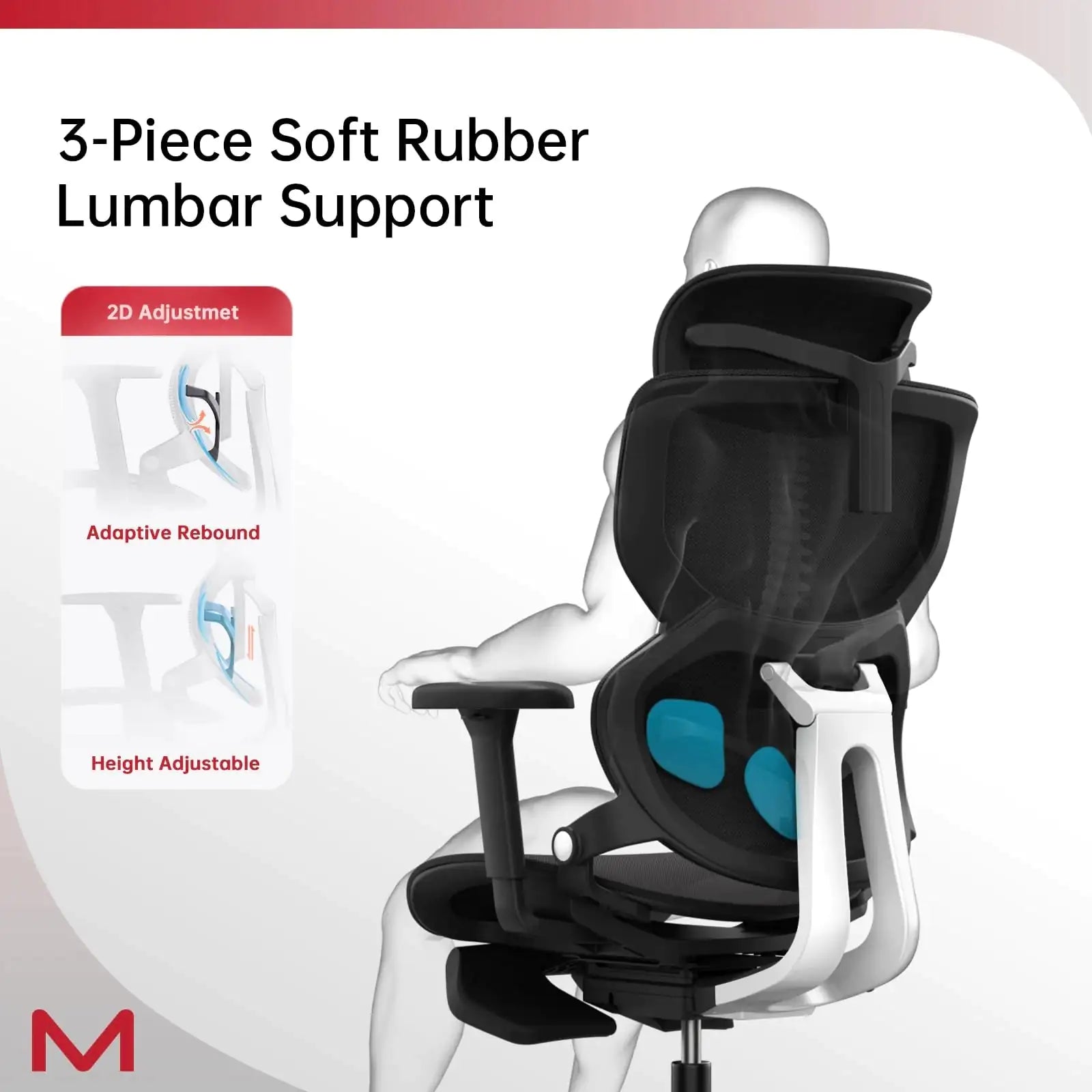 Ergonomic Office Chair With Footrest, Tilt Mesh Computer Chair