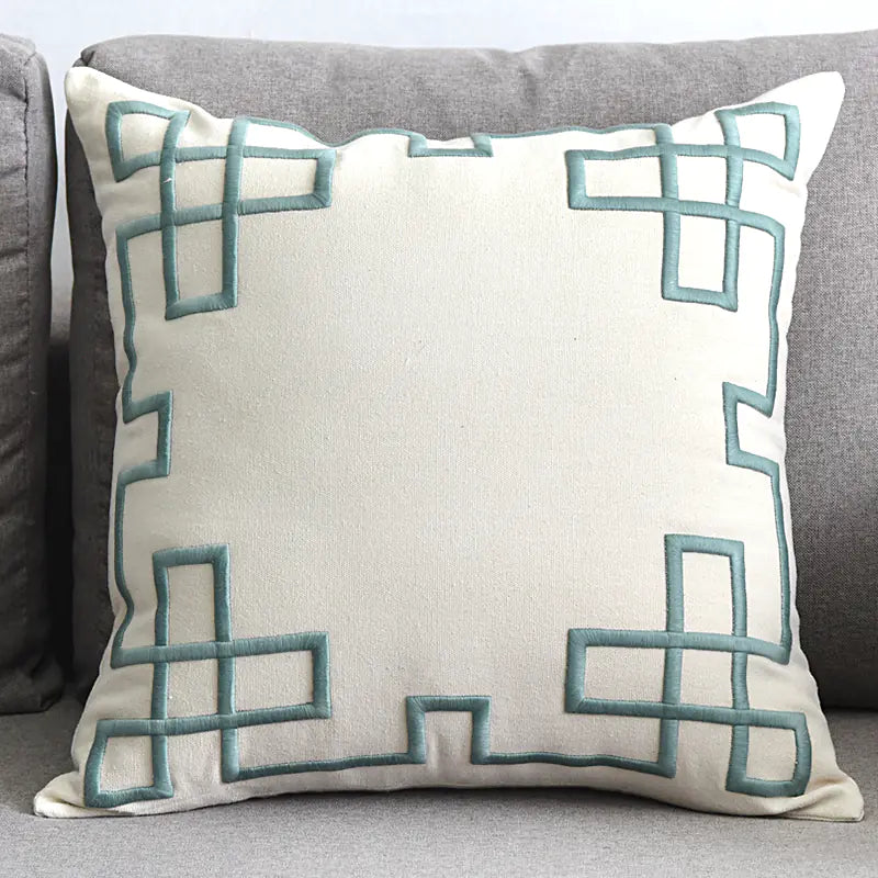Chic Geometric Linen Pillow Cover