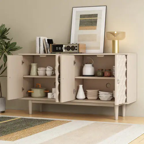 Modern 4-door Sideboard With Convex Doors