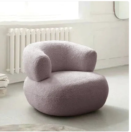 Minimalist Creative Casual White Lambswool Sofa Chair