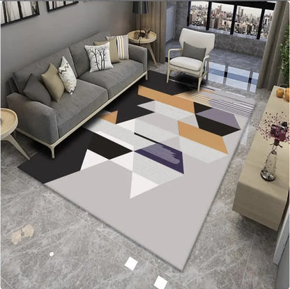 Velvet Geometric Pattern Living Room Rug