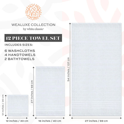 12 Pcs Bath Towel Set, Soft and Plush Highly Absorbent