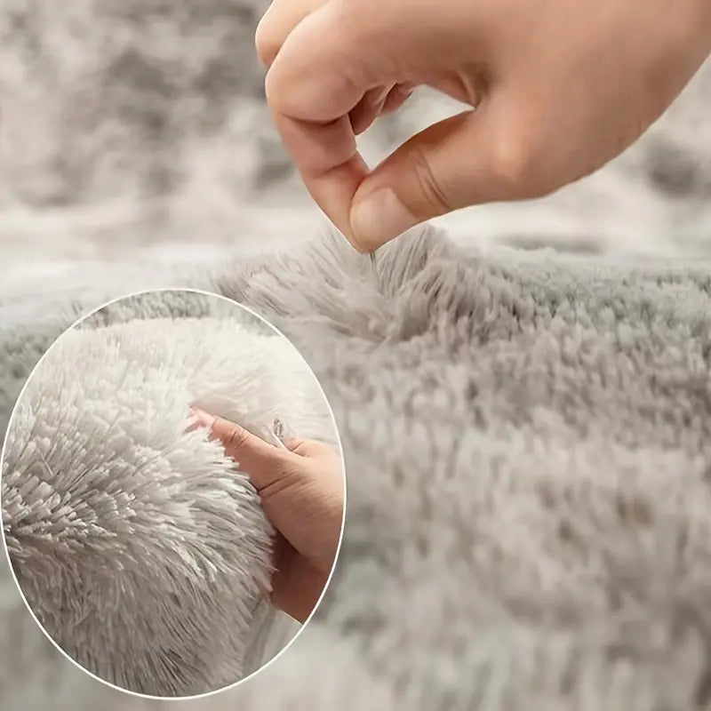 Soft Square Plush Rug and Decorative Throw Blanket 47x63in