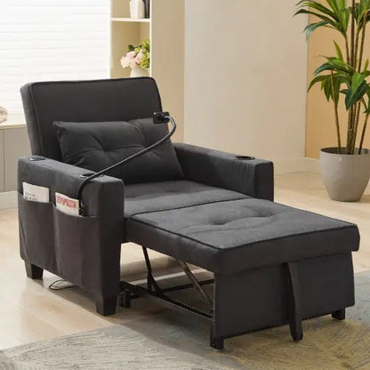 Futon Chair Convertible Bed, 3-in-1 Pull Out Sleeper