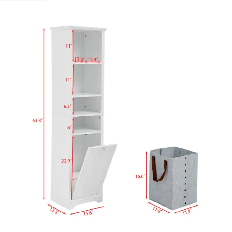 64 Inch High Bathroom Storage Cabinet