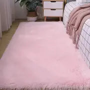 Soft Square Plush Rug and Decorative Throw Blanket 47x63in