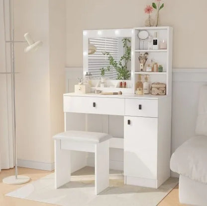 Vanity Desk With Lights, Adjustable