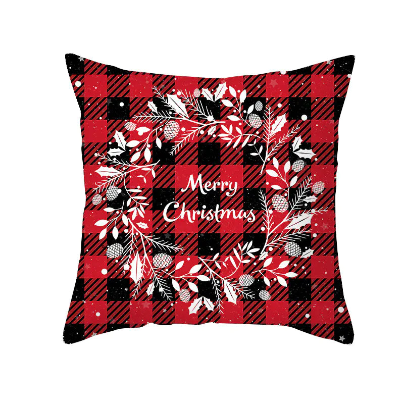 Holiday Plaid Peachskin Pillow Cover