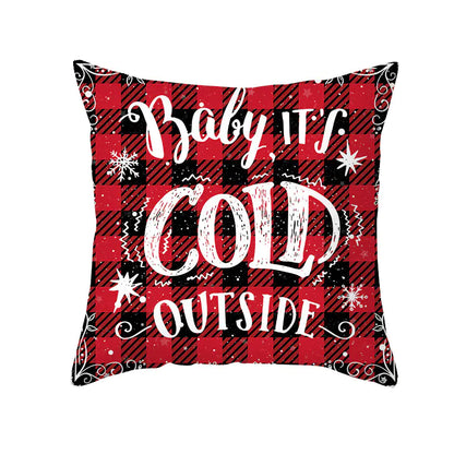 Holiday Plaid Peachskin Pillow Cover