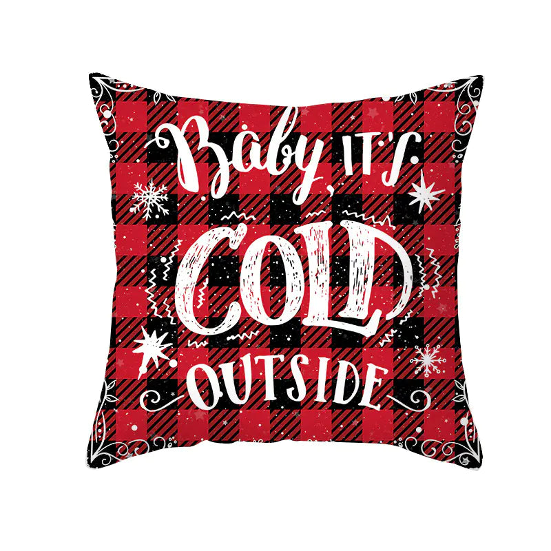 Holiday Plaid Peachskin Pillow Cover