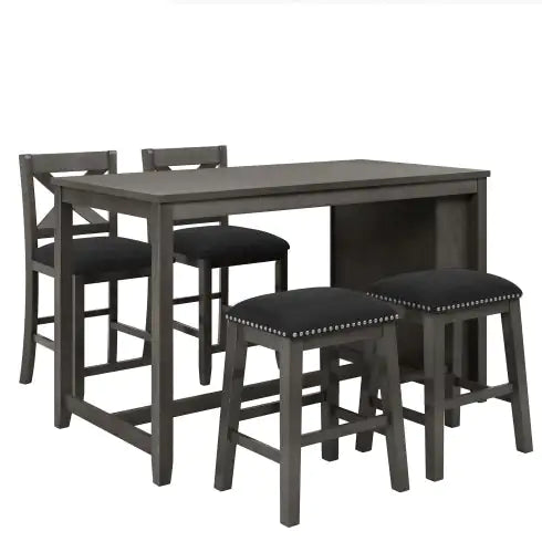 TOPMAX 5 Pieces Counter Height Bar Table Set