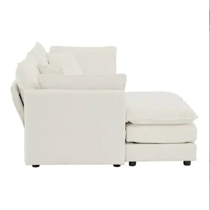 Chenille Two-Seater Sofa With 1 Footrest