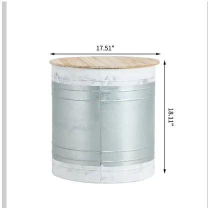 Farmhouse Rustic Metal Accent Cocktail Table, Set Of 2