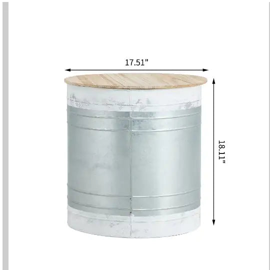 Farmhouse Rustic Metal Accent Cocktail Table, Set Of 2