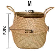 Seagrass Wicker Hanging Basket for Flowers and Storage
