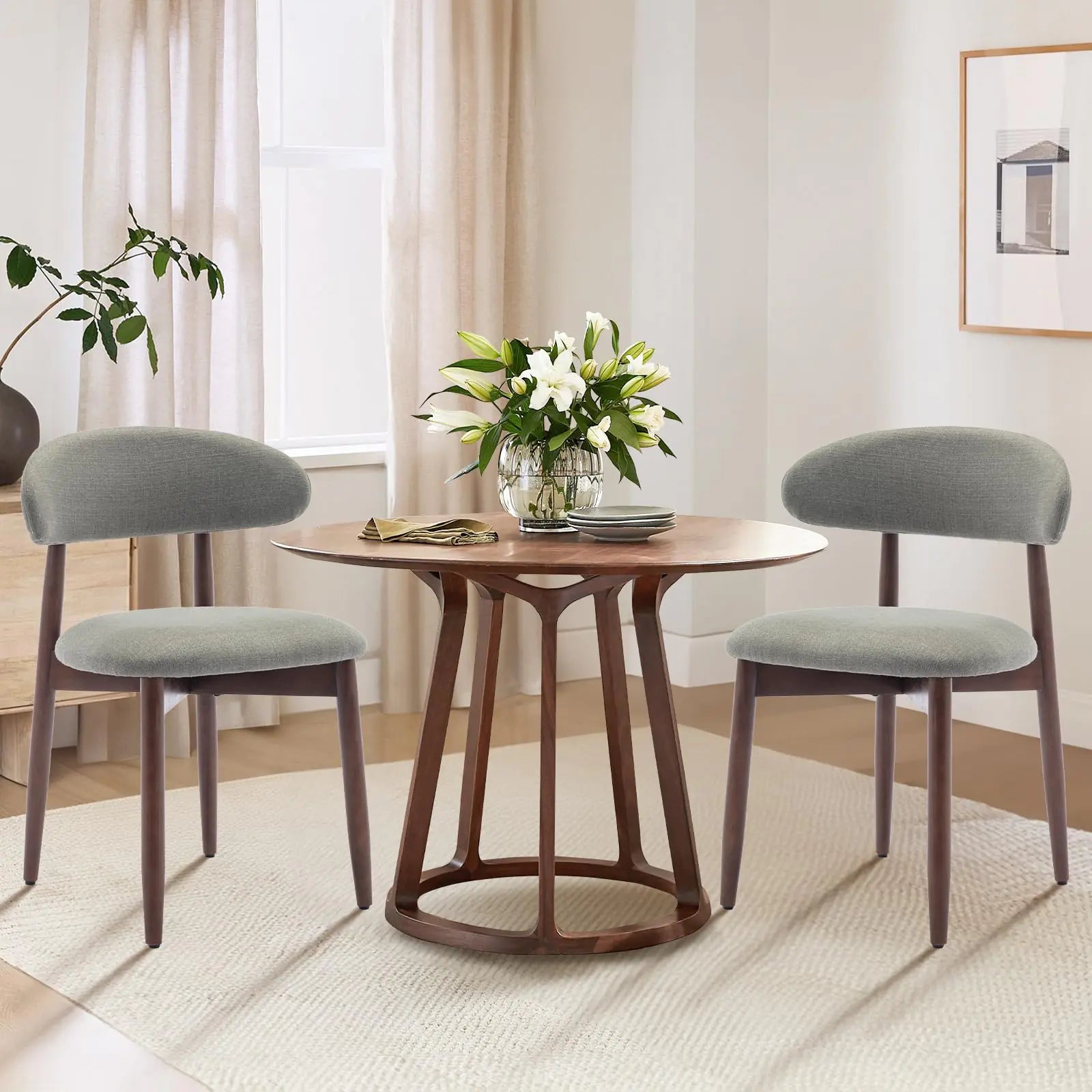 COLAMY Wooden Dining Chairs Set of 2