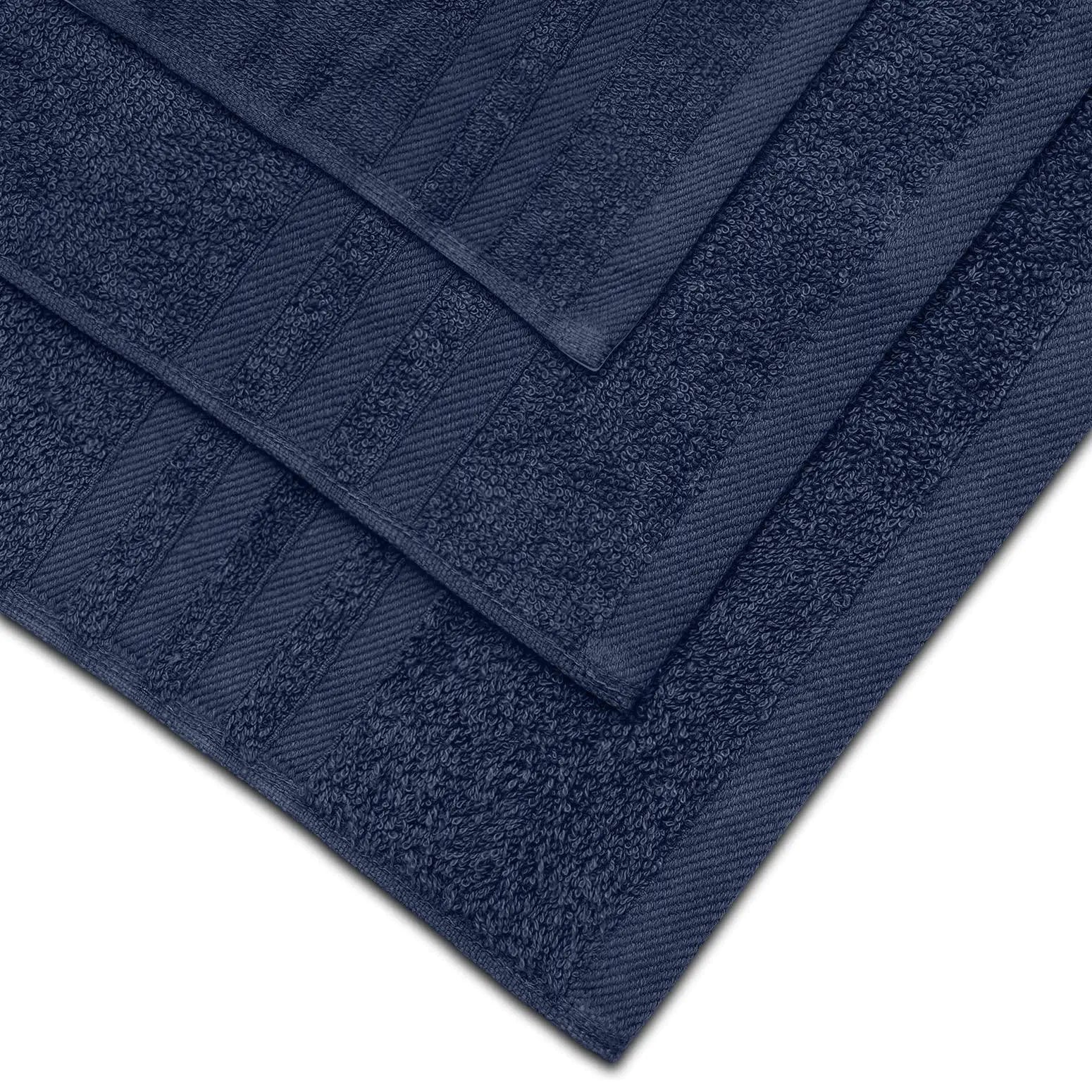 12 Pcs Bath Towel Set, Wealuxe Soft Navy Blue
