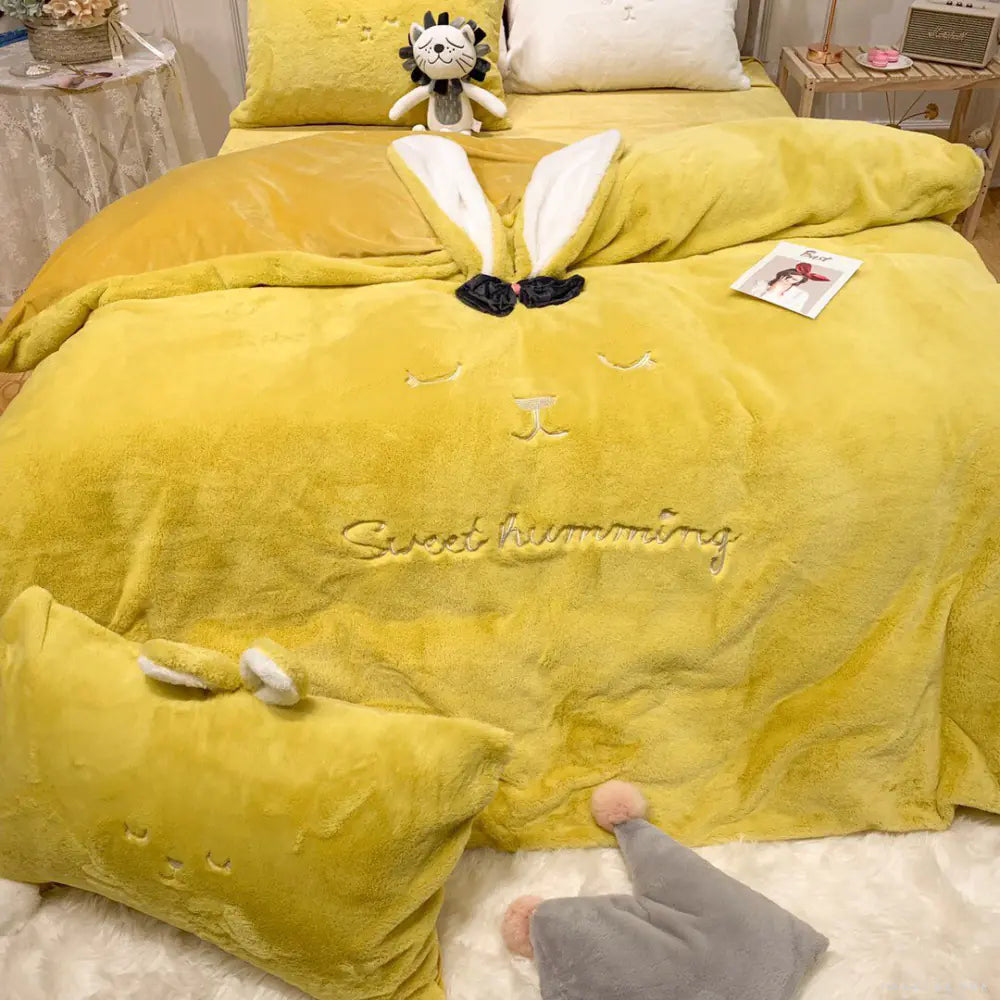 Longeared Cute Rabbit Series Bow Hair Ball Set (4pcs)