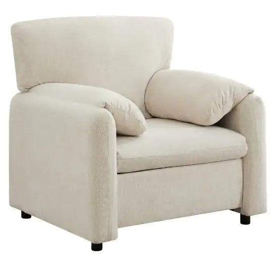 Contemporary Oversized Chenille Armchairs