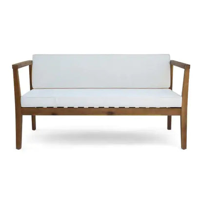 Outdoor 4-Seater Acacia Wood Chat Set With Coffee Table