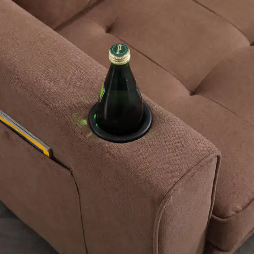 3-in-1 Upholstered Futon Sofa Convertible Sofa Bed