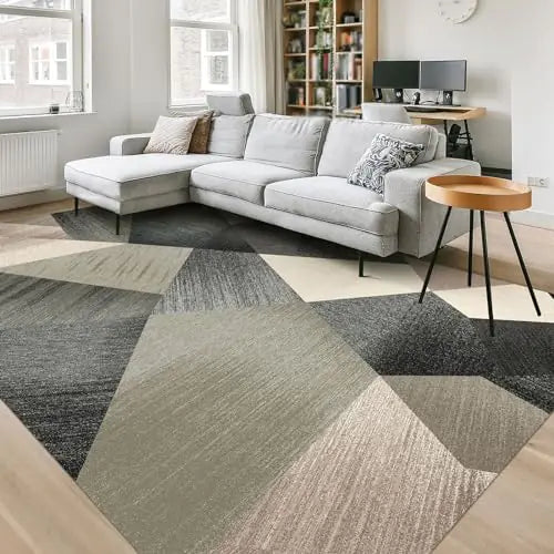 HOMFINE Washable Modern Area Rug - Geometric 9x12 Rug