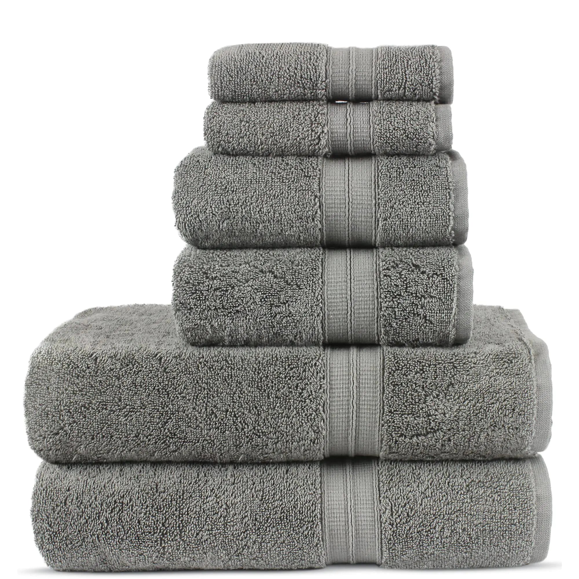 Towel Bazaar Soft & Absorbent Towels (Gray 6-Piece Towel Set)
