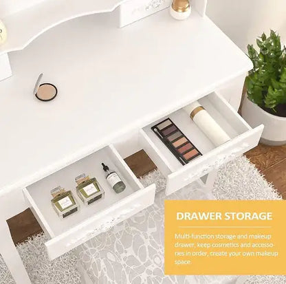 Vanity Table Set With 4 Drawer
