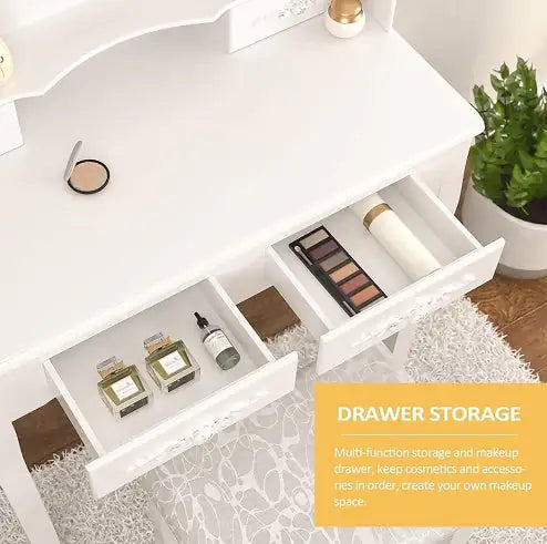 Vanity Table Set With 4 Drawer