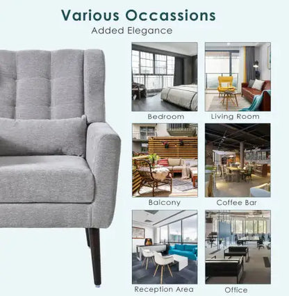 Comfortable Upholstered Lounge Chair with Pillows